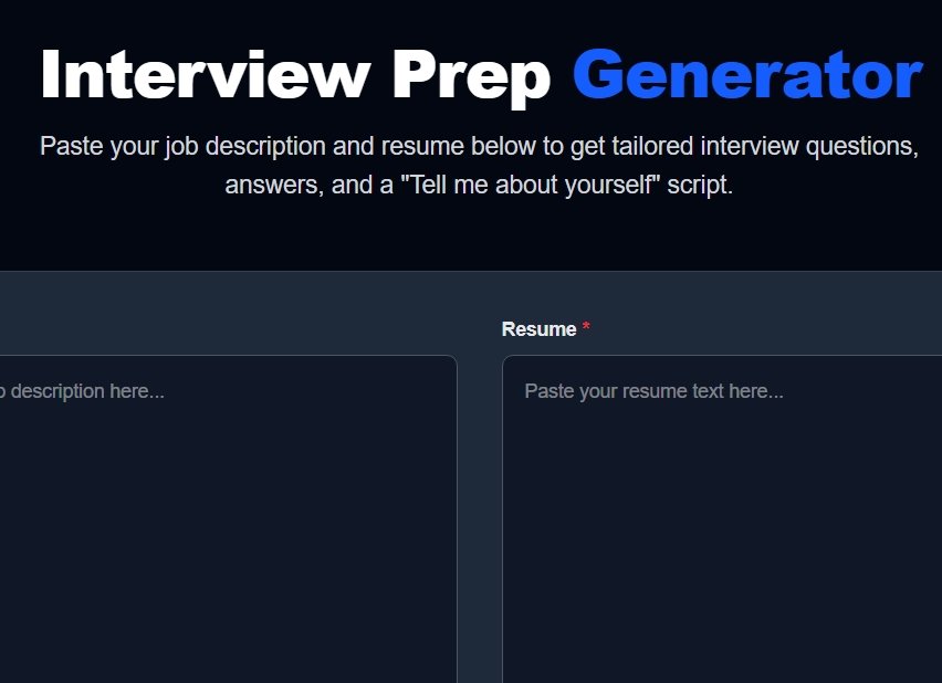 Interview Prep Generator – AI Interview Questions & Tailored Answers